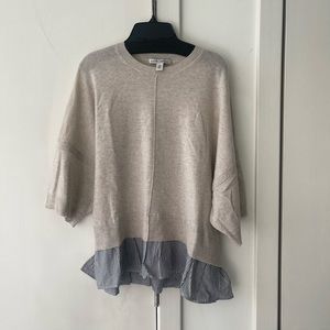 Autumn Cashmere MIXED MEDIA CASHMERE SWEATER